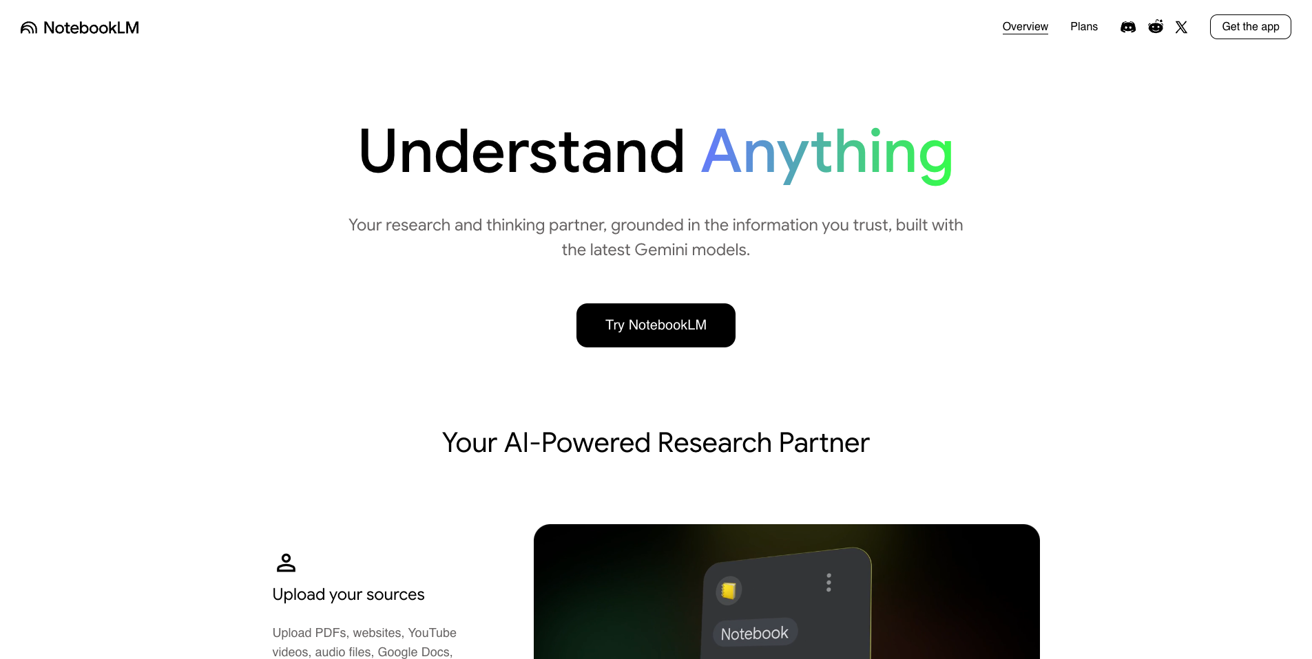 NotebookLM - Understand Anything - Your AI-Powered Research Partner