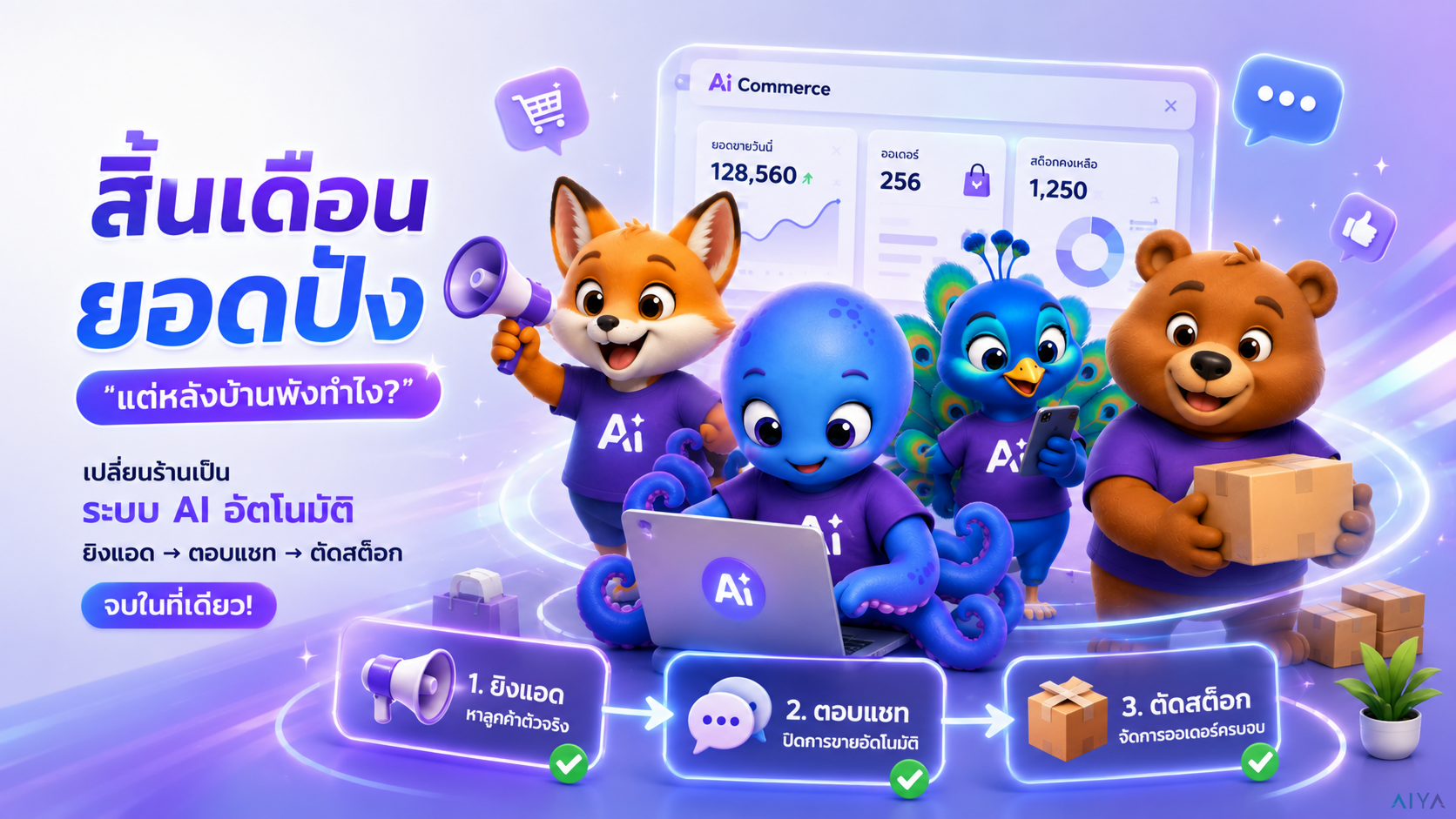 สิ้นเดือนยอดปัง แต่หลังบ้านพังทำไง? เปลี่ยนร้านเป็น "ระบบ AI อัตโนมัติ" ยิงแอด ตอบแชท ตัดสต็อก จบในที่เดียว!